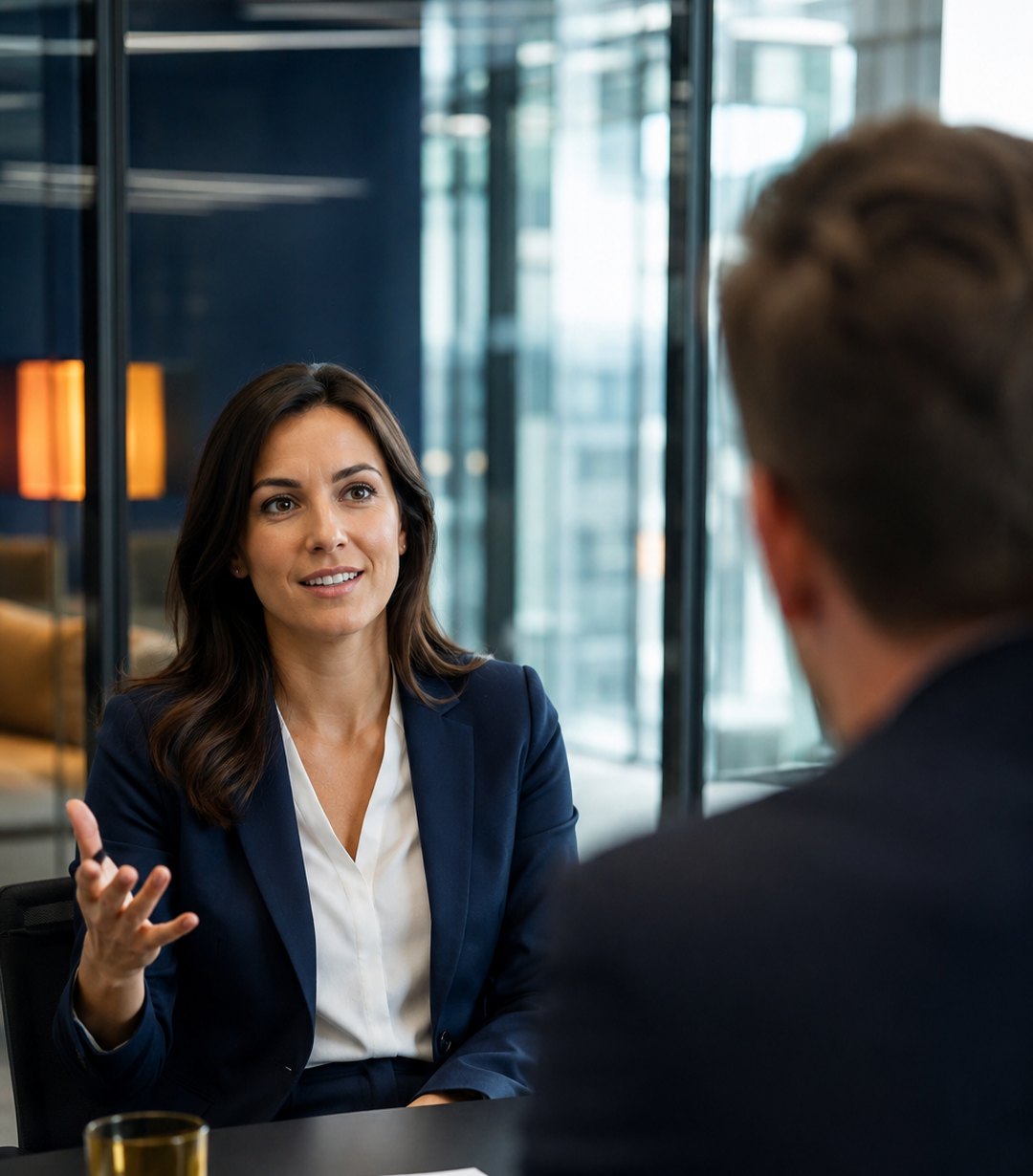 A candidate in an interview at a UAE office